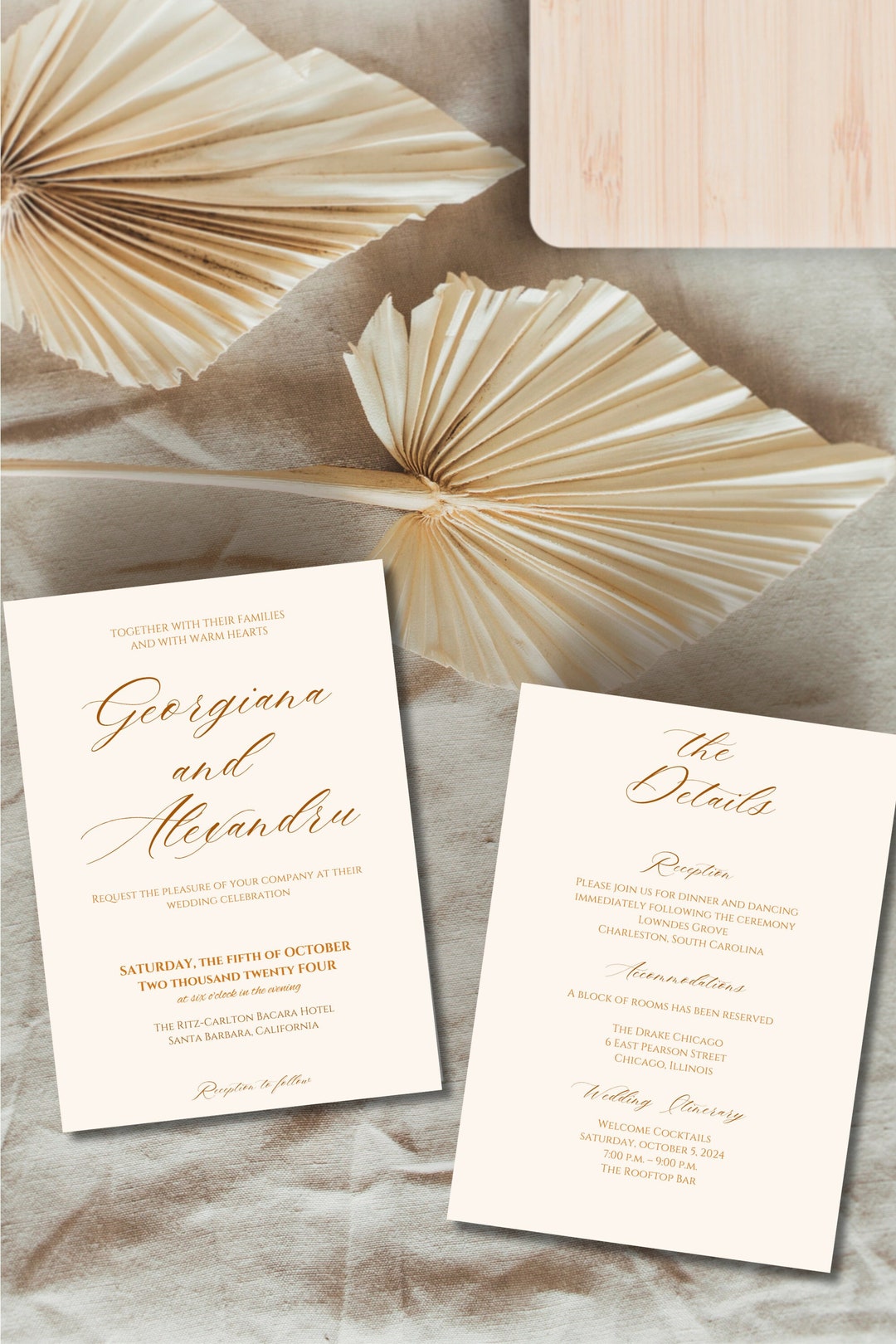 Classy Editable Wedding Invitation Template, Customizable Printable ...