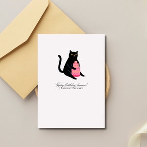 Printable Cat Birthday Card - Instant Download & Foldable Design - Perfect for Cat Lovers' Celebrations!