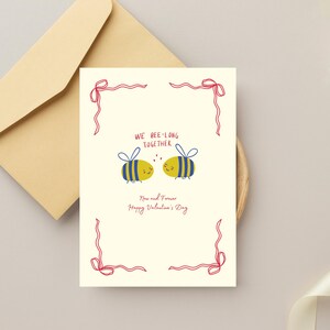 Tarjeta de amor divertida "Feliz día de San Valentín, juntos y juntos", descarga instantánea para celebrar el amor en pareja, tarjeta de aniversario con juego de palabras.