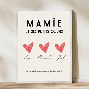 Affiche mamie personnalisée avec prénoms, idéal pour cadeau fête des grands mères, cadeau pour grand-mère , affiche mamie définition
