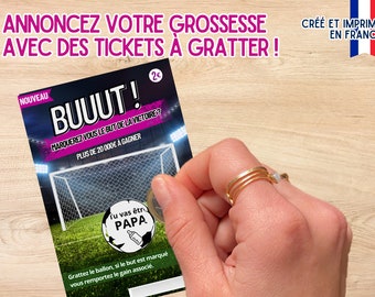 Carte à gratter, ticket à gratter annonce grossesse personnalisable : jeu à gratter, idée originale papa famille avec envoi rapide