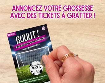 Carte à gratter, ticket à gratter annonce grossesse personnalisable : jeu à gratter, idée originale papa famille avec envoi rapide