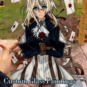 Custom Anime glass paintings
