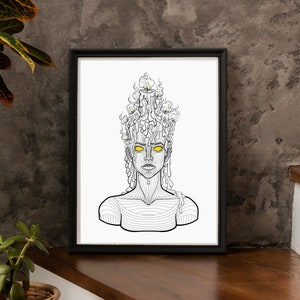 Artwork print fire mage wall decor divine fire element home decor dark fantasy for best friend esoteric dark witch wallart melting candle