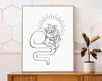 Funny Cat Queen Art Print: Meme Wall Hanging