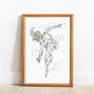 wall hanging seraph wallart gothic church artwork print good omen wall art creepy angel eye art for friend beautiful angel goth art
