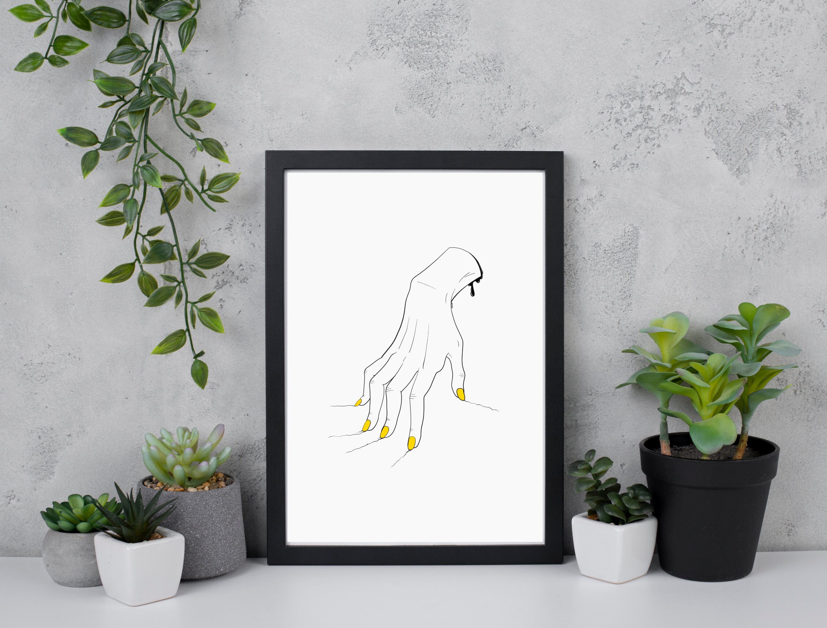 Scraping Hand Art Print: Gothic Horror Wall Decor - Etsy, image size:2699x2050