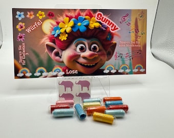 2er Set Sparspiel mit Sunny und Pixi, Budget Spiel für Kinder, Spar Challenge, Sparen mit Würfel & Lose