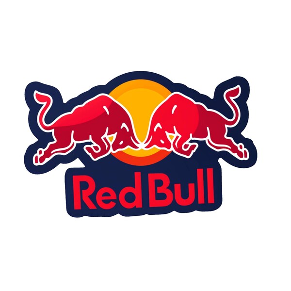 Red Bul logo sticker design dessin