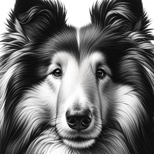 Rough collie hond portret svg bundel, lasergesneden ontwerp, digitale download