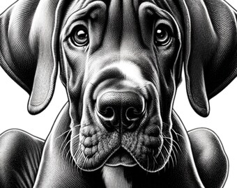 Dane dog portrait svg bundle, laser cut dog design, digital download