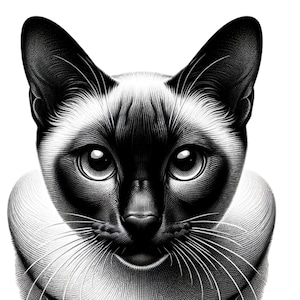 Gato siamés SVG, camiseta de gatos siameses, amante de las imágenes prediseñadas de gatos, regalo de gato siamés SVG, gatito SVG PNG, logotipo de imágenes prediseñadas de raza de gato siamés