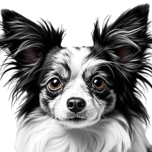 Paquete de archivos SVG de diseño cortado con láser de perro Papillon, regalo de retrato SVG, arte de mascotas PNG, razas de perros, mamá de mascota, amantes de los perros, taza de perro, diseño de sudadera