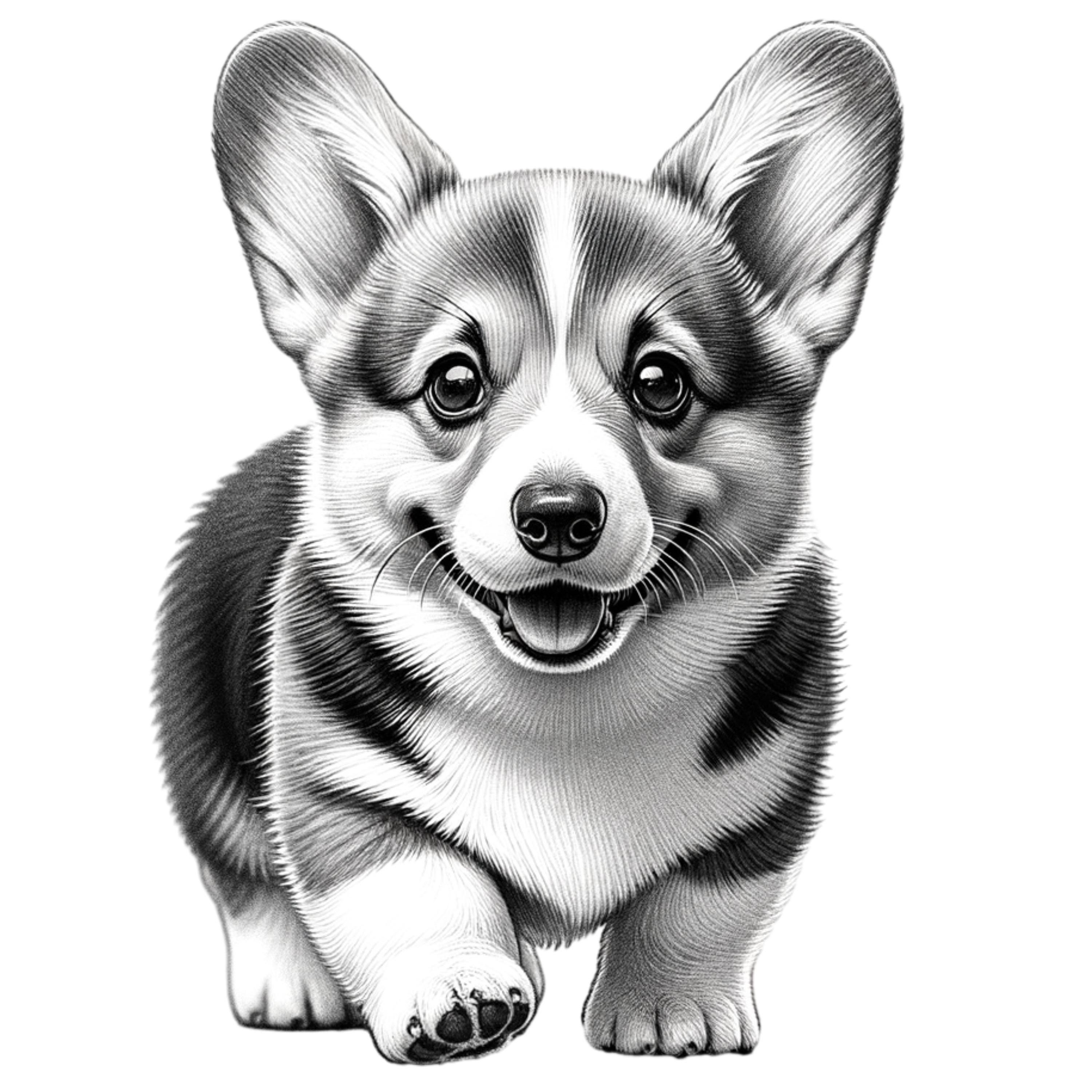 Corgi dog svg portrait bundle: Laser cut design on metal wood porcelan glass project, printable wall art (Digital Download)
