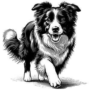 Border Collie, Border Collie cadeaux autocollant chemise svg, impression d'art mural Collie png, amoureux des chiens Border Collie, Art numérique chien et clipart animaux