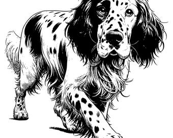 English setter dog svg portrait bundle: Laser cut design on metal wood porcelan glass project, printable wall art (Digital Download)