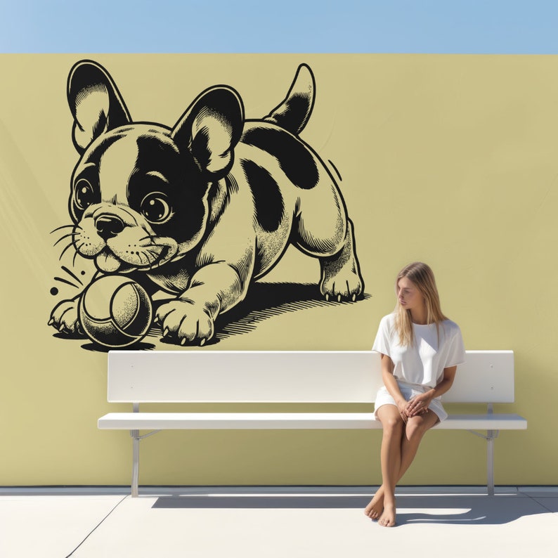 French Bulldog Dad Vinyl Window Decal - Frenchie Dog Head Car Or Home Decor, 5x5.7 Inch - View #8