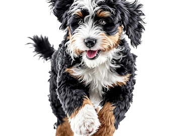 Bernedoodle dog clipart gift bundleas, ler cut design, printable wall art, digital download