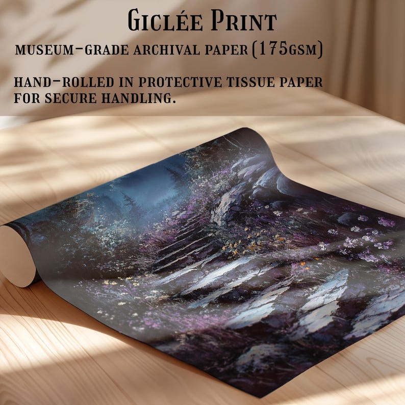 Hidden Forest Staircase Print on Canvas or Premium Archival Paper