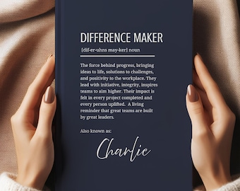 Gift for Boss, Personalized Notebook for Manager Appreciation, Custom Thank You Gift for Leaders and Co-workers