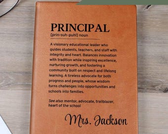 Principal Custom Notebook, Personalized Educator Gift for Principals, Personalized Mentors, School Leaders, Teacher Appreciation