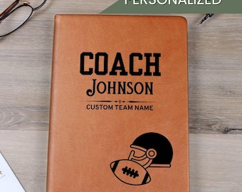 Cuaderno de entrenador de fútbol personalizado, diario de juego personalizado, regalo de fin de temporada, agradecimiento