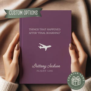 Flight Attendant Personalized Journal Flight Log, Aviation Gift for Airline Crew, Custom Airplane Notebook