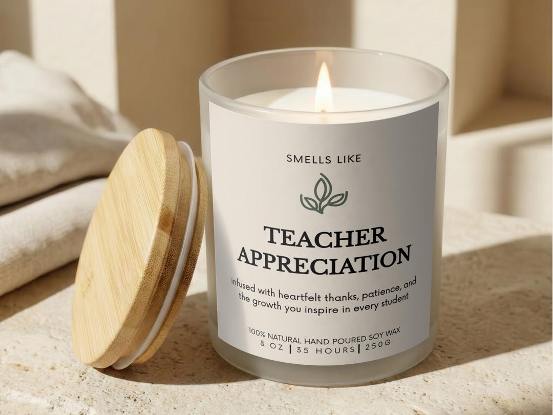Teacher Appreciation Candle Gift, End of Year Thank You for Teacher ...