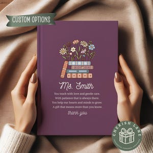Teacher Appreciation Gift Journal Thank You Notebook Educator Gift Mentor Notebook End of Year Teacher Keepsake Coworker Gift