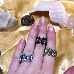 Shattered Layers Beaded Rings