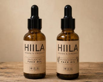 Organic Vegan Face Oil, Unscented, HIILA, 28ml