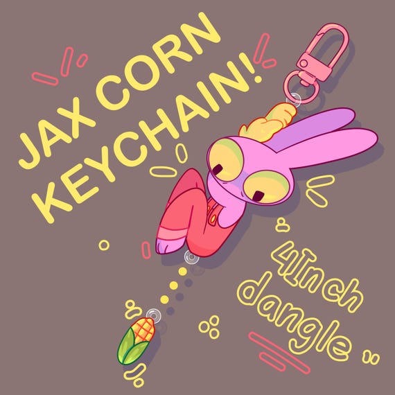 TADC Jax Corn Keychain The Amazing Digital Circus ( INHAND )