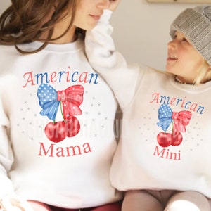 American Mama and Mini Coquette png, 4th Of July png, Mama and mini sublimation, America png, 4th of July shirt designs, Mama sublimation