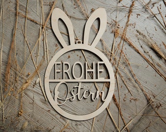 Holzschild "Frohe Ostern" I Osterdeko für Flowerhoop I Osterdeko vintage I Osterdeko Holz I Oster Türkranz