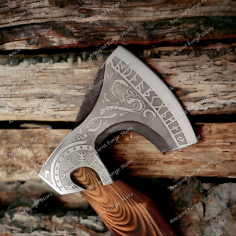 Handmade Carbon Steel Home Décor Axe and Hammer with Rosewood Handles. Pro-Bello1445 - None