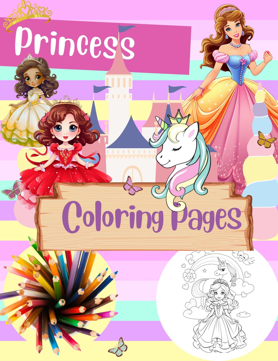 Princess Coloring Pages | 100 Printable Pages | Diverse Princess ...