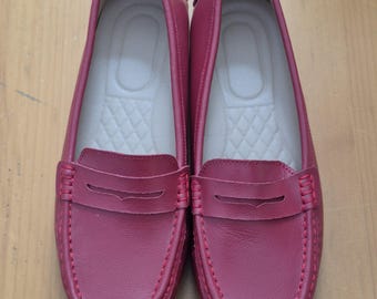 Excellent Red Leather Driving Shoes – Unisex - Fits Womens sz11 | Mens sz9/9.5 | Like-new | FREE shipping