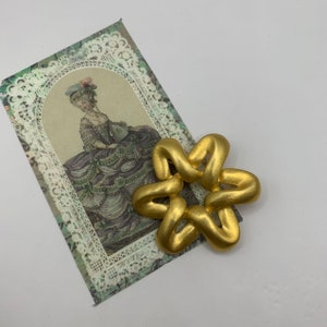 Matte Gold Tone Brooch Pin
