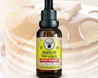 Fuzzy Beaver Beard Oil Conditioner (30ml) | Pancakes and Maple Syrup | All-Natural Moisturizer | Infused with Avocado, Castor, Jojoba Oils