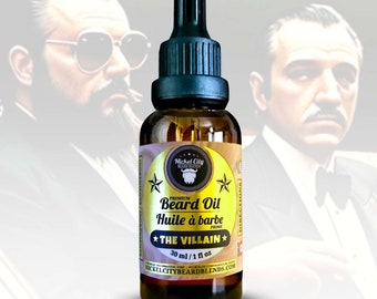 The Villain Beard Oil Conditioner (30ml) | Woodsy, Cognac and Bourbon | All-Natural Moisturizer | Infused with Avocado, Castor, Jojoba Oils