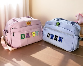 Custom Duffel Bag : Personalized Chenille Letter Duffel Bag, Ballet Dance Duffel, Waterproof Inner Bag, Dance Bag, Sport Bag, Overnight Bag