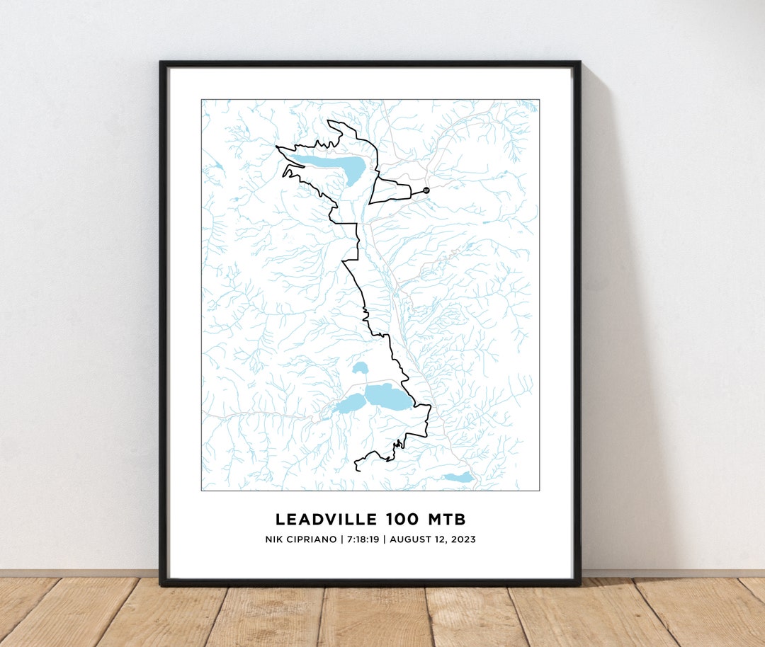 Leadville 100 MTB Trail Race Course Map Personalized Leadville 100 MTB
