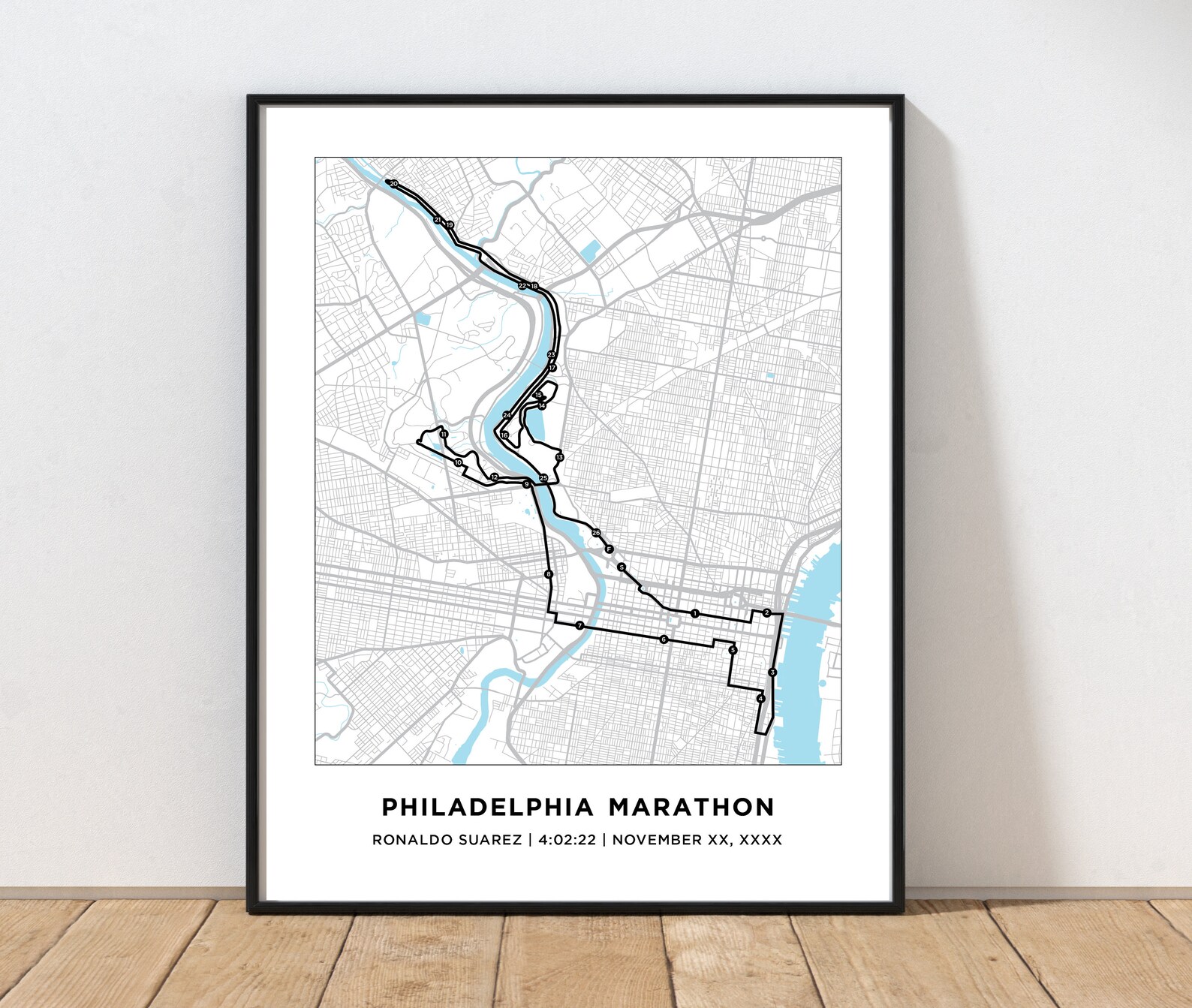 Philadelphia Marathon Course Map Personalized Philadelphia Marathon