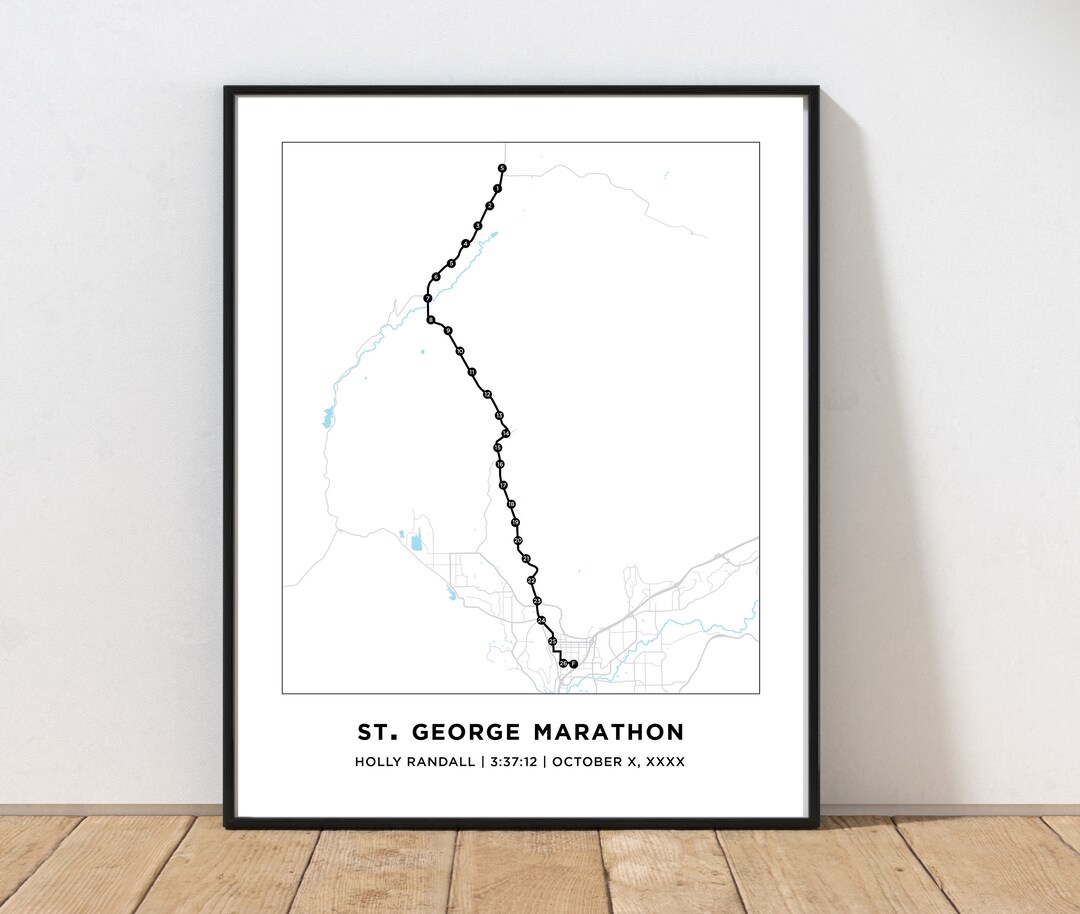 St. Marathon Course Map Personalized St. Marathon Map