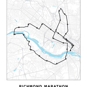 Richmond Marathon Course Map | Personalized Richmond Marathon Route Map ...