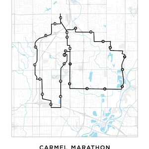 Carmel Marathon Course Map | Personalized Carmel Marathon Marathon ...