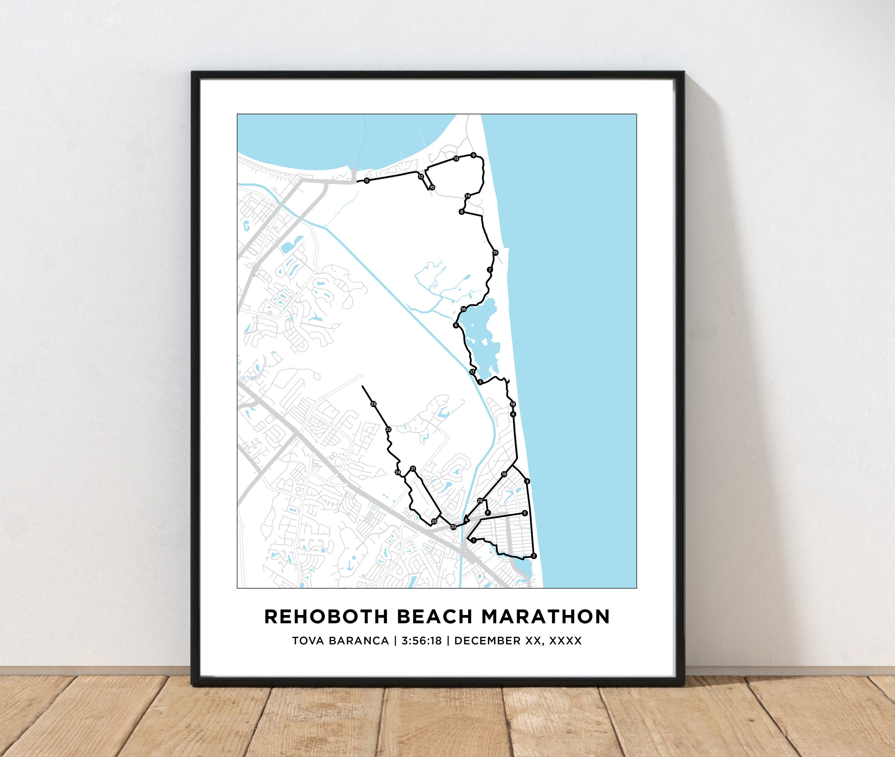 Rehoboth Beach Marathon Course Map Personalized Rehoboth Beach Marathon