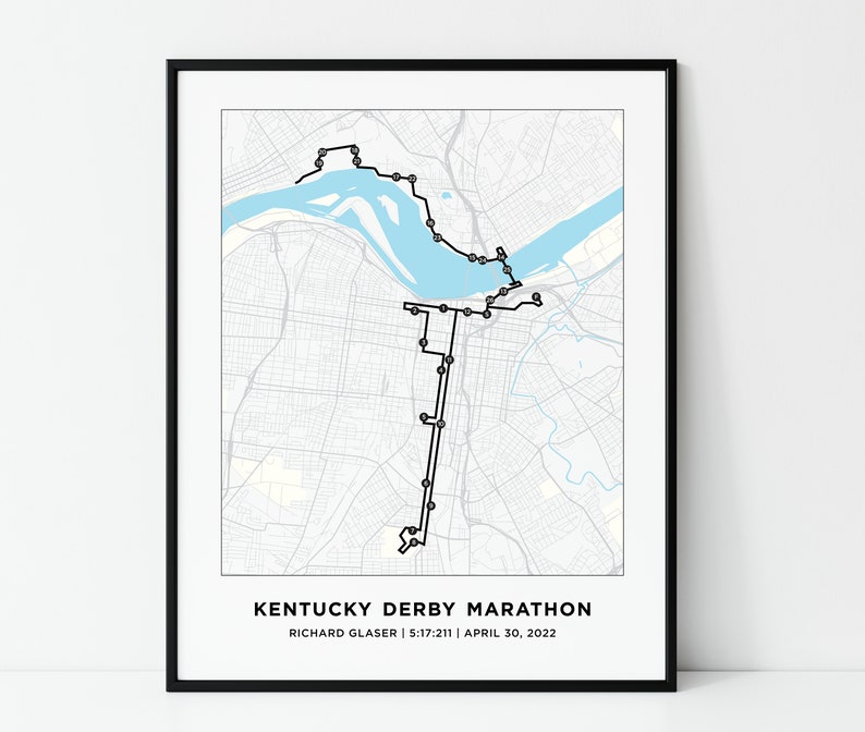 Kentucky Derby Marathon Course Map Personalized Kentucky Derby Marathon