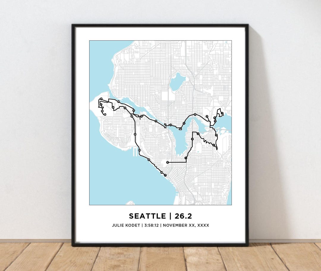 Seattle 26.2 Marathoner Course Map | Personalized Seattle Route Map ...