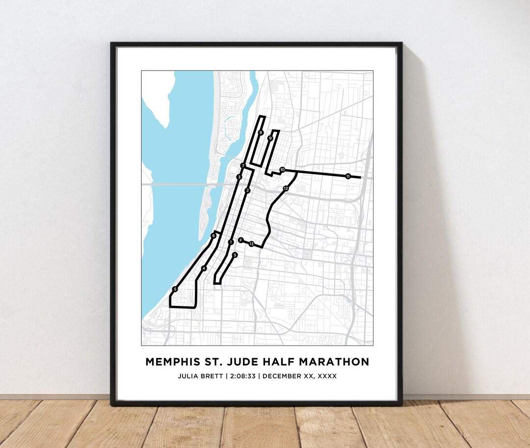 Memphis Half Marathon Course Map Personalized Memphis Halfmarathon